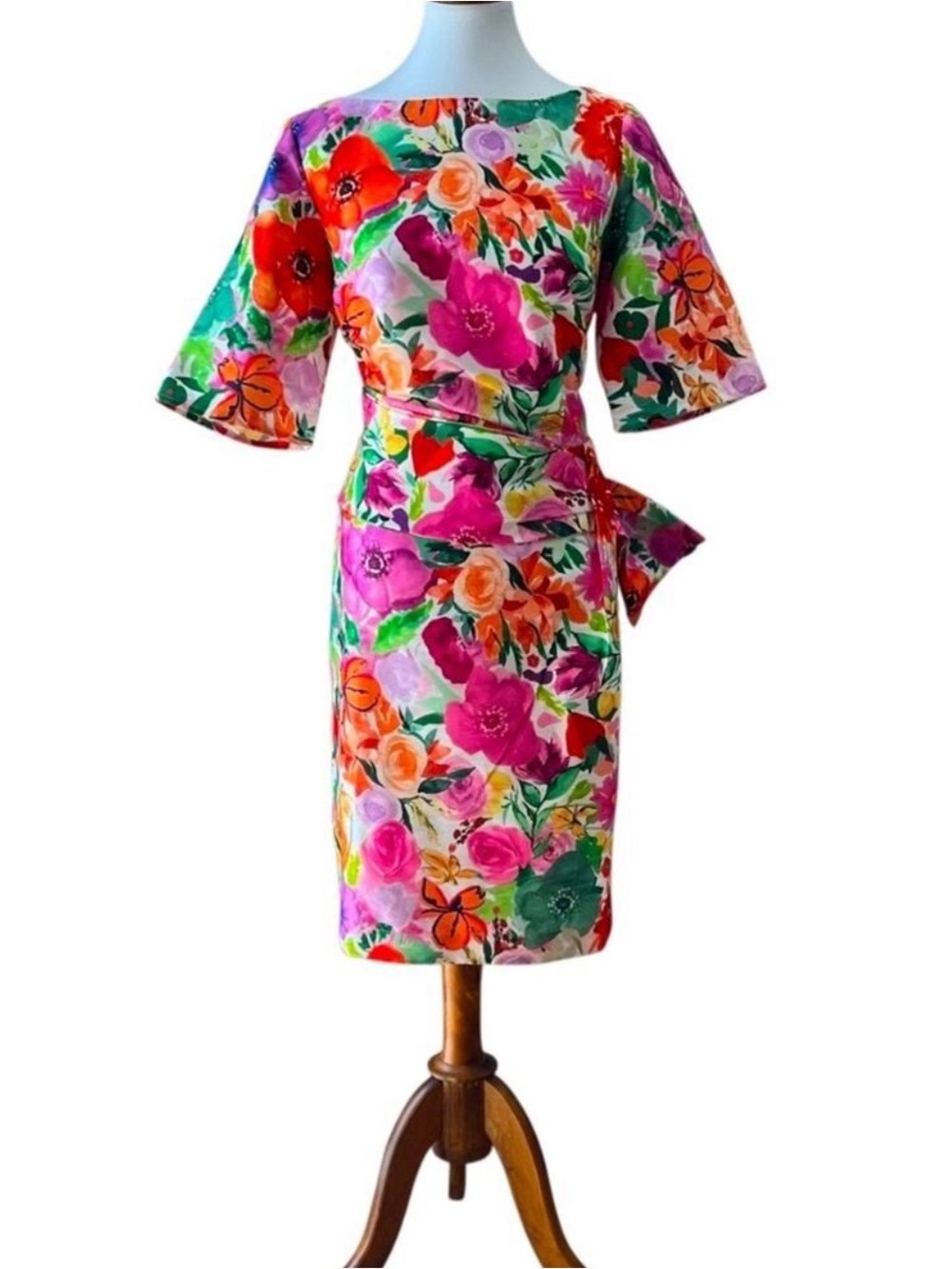 Plus Size Dress 1X Semi Formal 16W Cocktail Retro Classic 60s Wedding Guest XXL